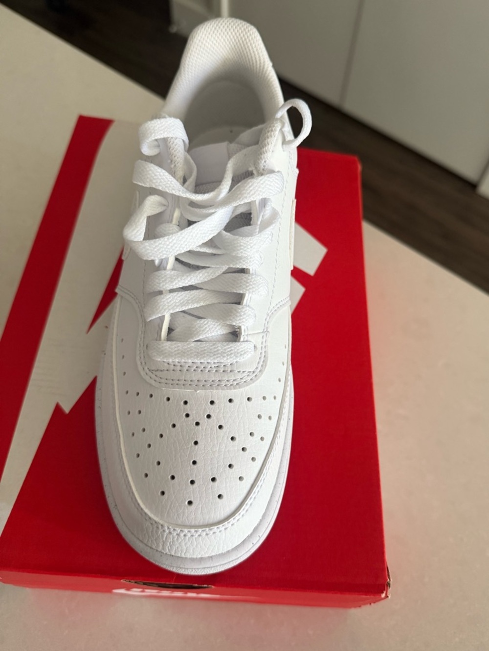 Nike Court Vision White Low-Top Sneakers - Picture 3 of 7